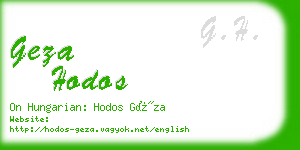 geza hodos business card